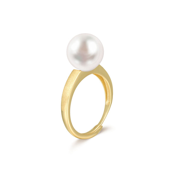 9-10mm NATURAL PEARL WITH S925 SILVER RING