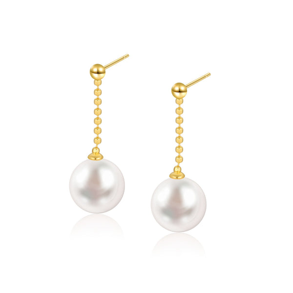 10-11mm NATURAL PEARL WITH S925 SILVER EARRINGS