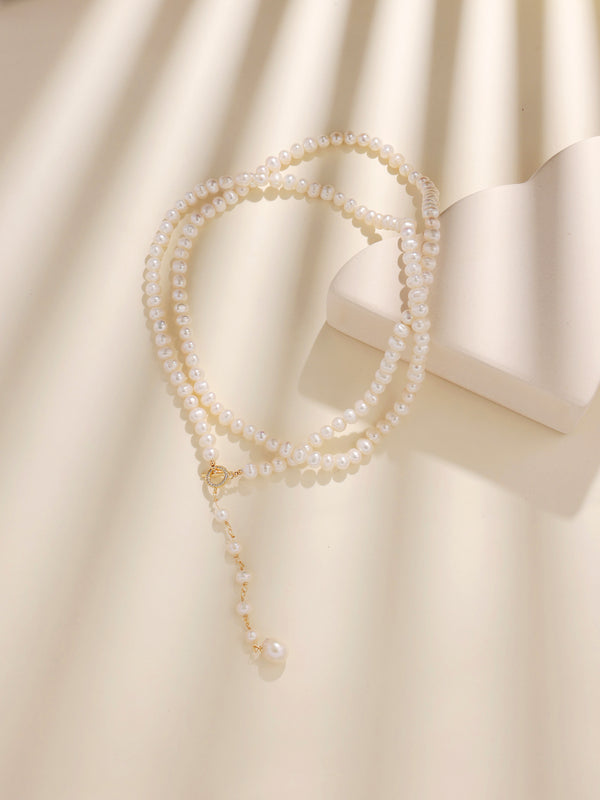 Natural Freshwater Minimalistic French Pearl Necklace