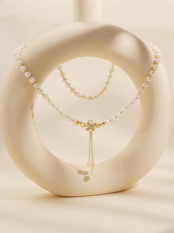 Natural Freshwater Minimalistic French Pearl Necklace