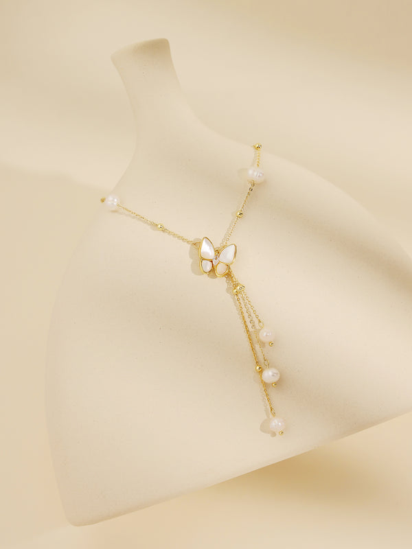 Natural Freshwater Minimalistic French Pearl Necklace