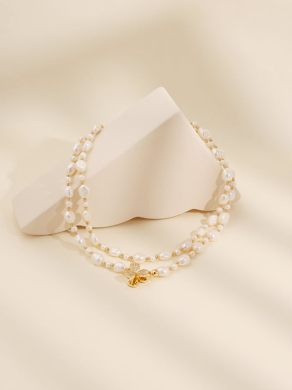 Natural Freshwater Minimalistic French Pearl Necklace