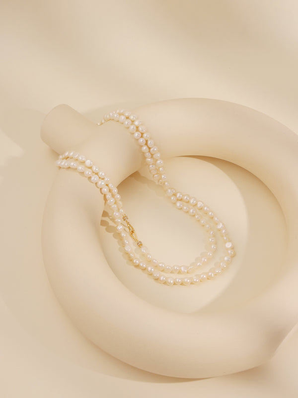 LUXURIOUS & LOVE COLLECTION-NATURAL PEARL NECKLACE