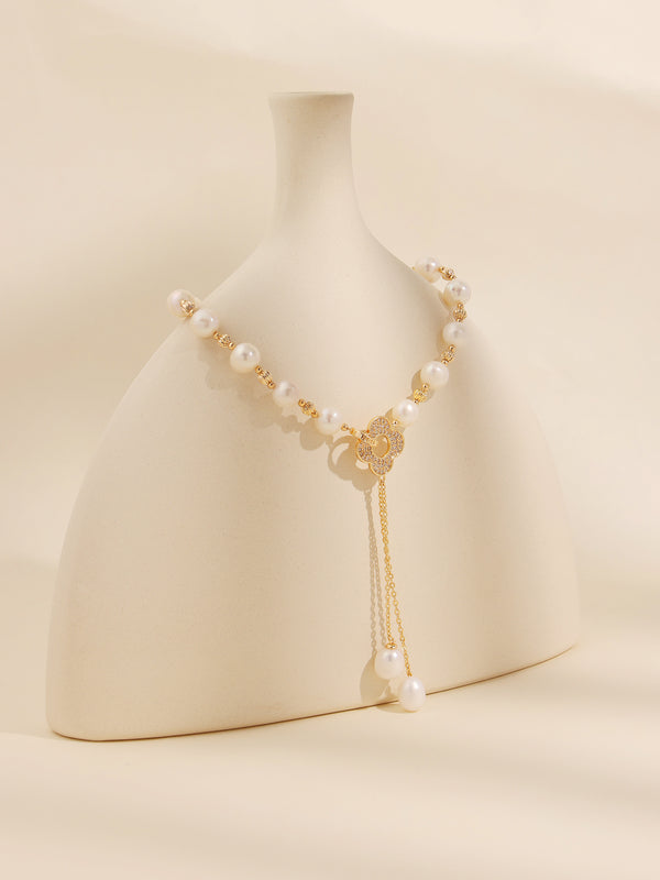 Natural Freshwater Minimalistic French Pearl Necklace