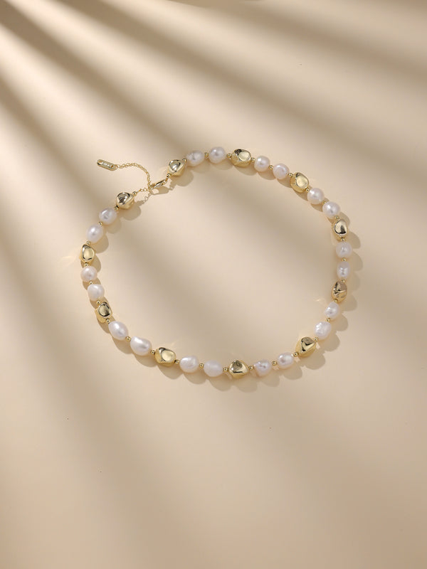 The Natural Freshwater Pearl with S925 Silvery Necklace