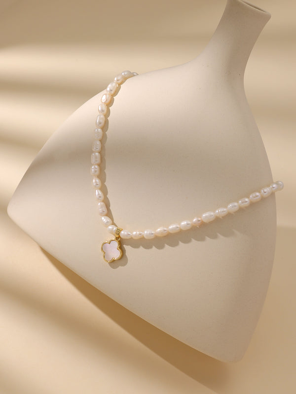 The Natural Freshwater Pearl with S925 Silvery Necklace