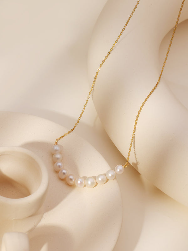 Natural Freshwater Minimalistic French Pearl Necklace