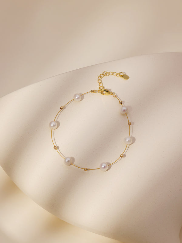 Falling Pearls Freshwater Pearl French Minimalist Bracelet